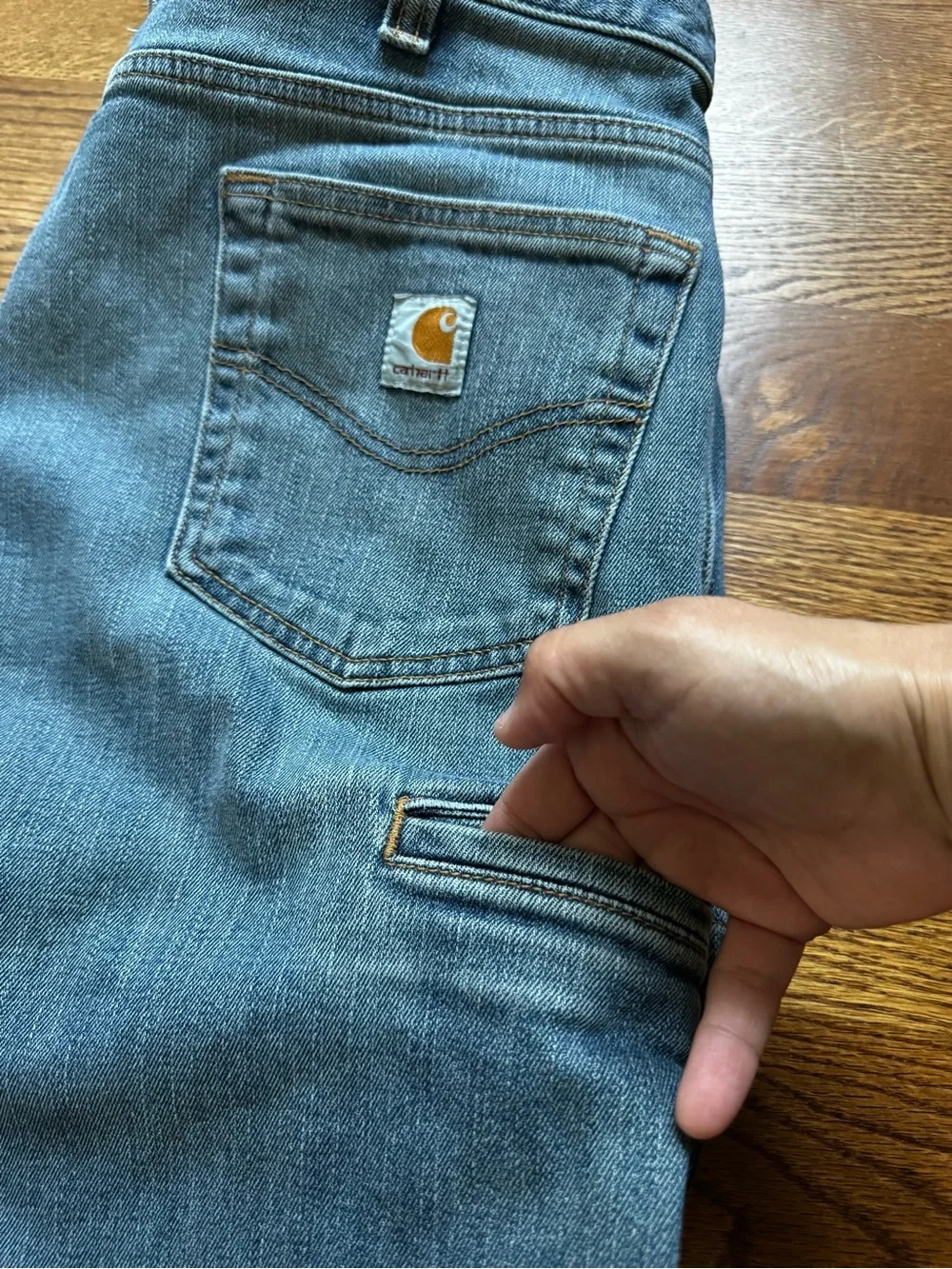 Carhartt Men’s 38x32 Blue Denim Utility Carpenter Work Jeans